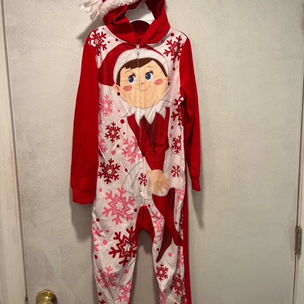Red and White Elf Kids Pajamas